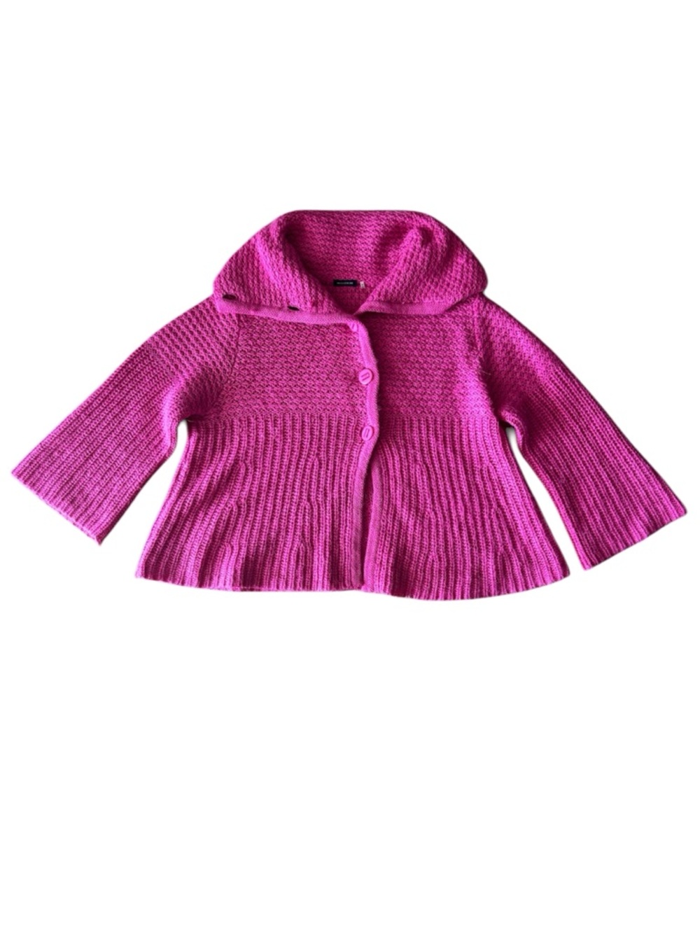 Magaschoni Alpaca Wool Blend Cardigan Sweater Pink Knit Button Down Cottagecore
